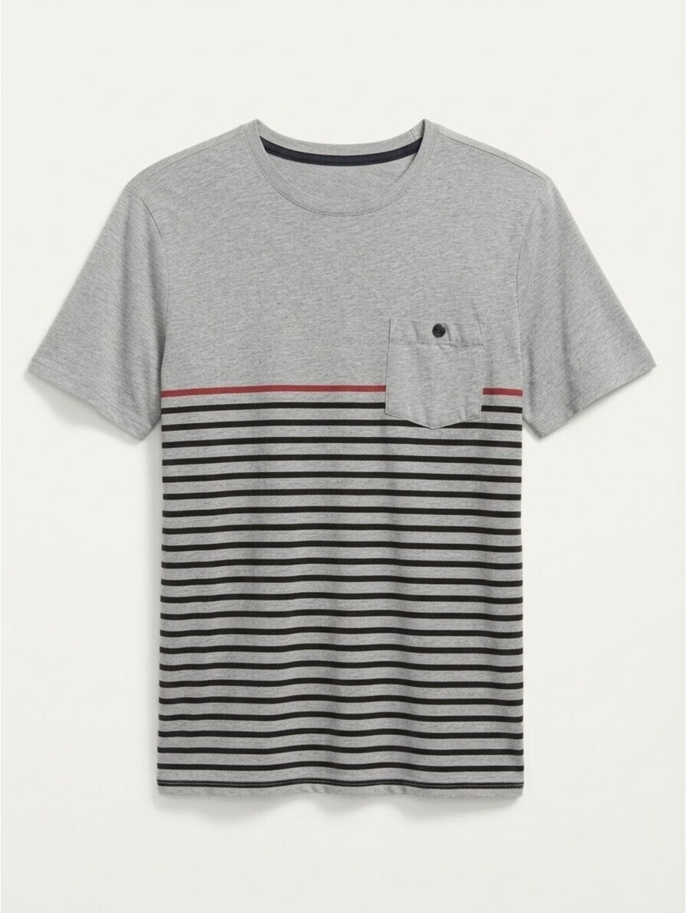 HippyTree Vintage Blend Men's Gray Striped Pocket T-Shirt Size XL